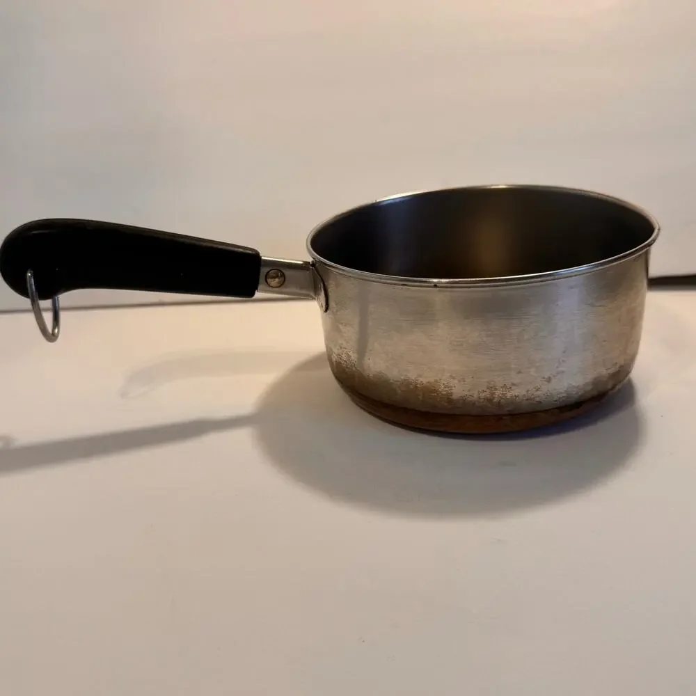 Vintage Revere Ware Copper Clad Stainless Steel 1 Quart/ Liter Saucepan